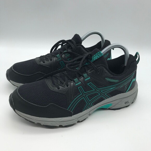 Asics Gel-Venture 8 Running Shoes 1012B230 Women's size 8.5 Black Teal Sneakers - Picture 1 of 9